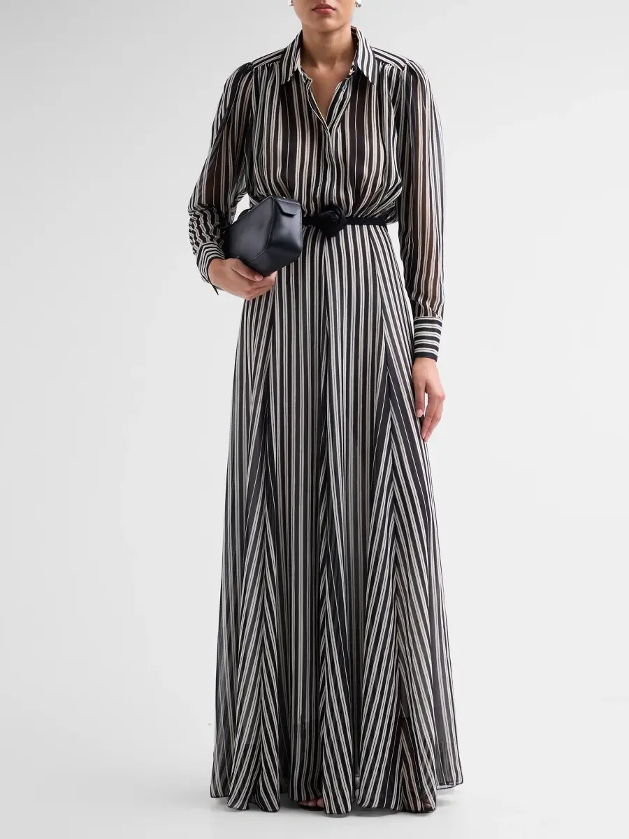 Chiara Boni La Petite Robe Women's Liyan Striped Chiffon Maxi Dress | Thumbnail 2 Chiara Boni La Petite Robe Women's Liyan Striped Chiffon Maxi Dress | Thumbnail 2