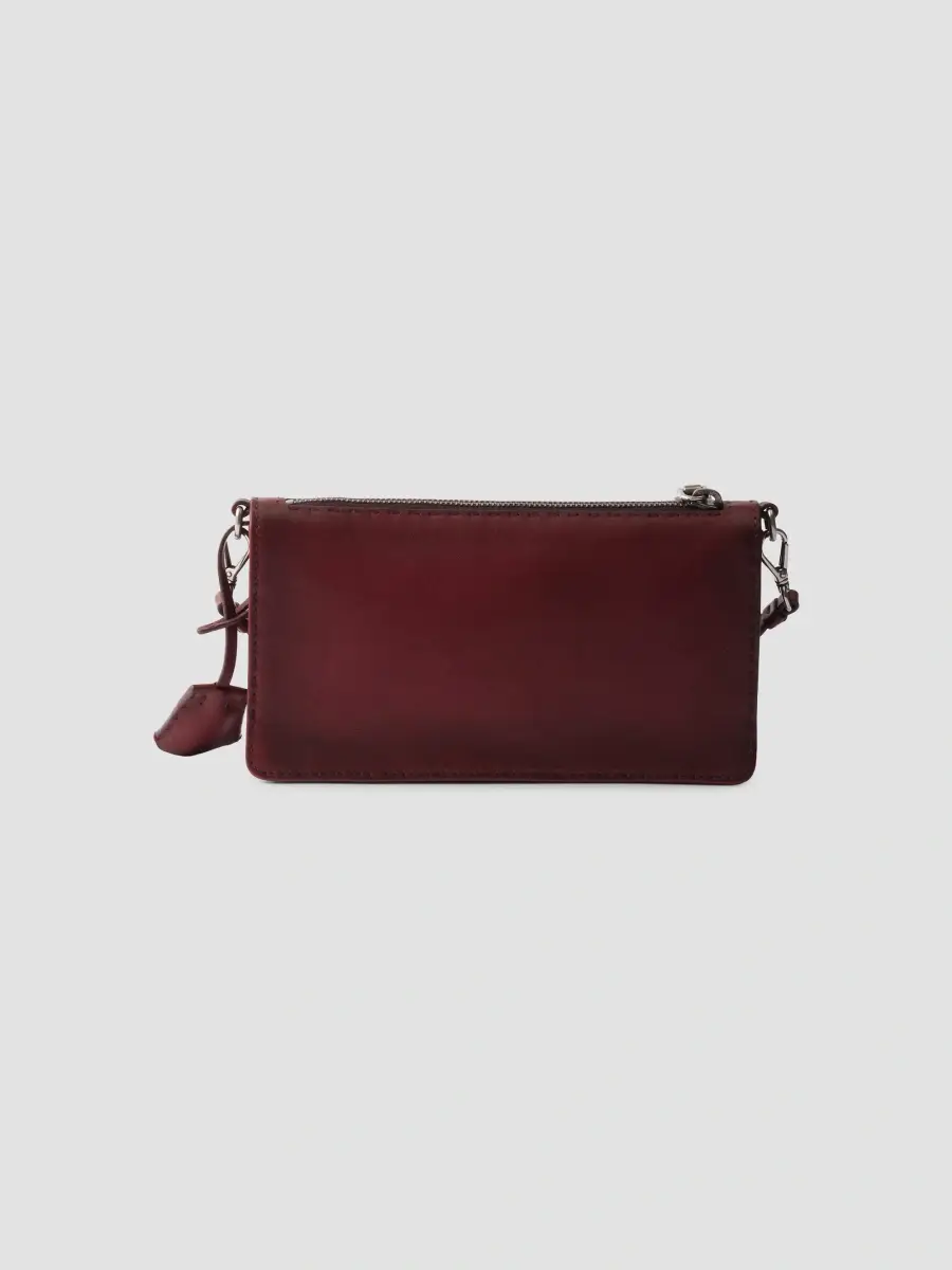 Prada Men's Antiqued Leather Pouch | Thumbnail 4 Prada Men's Antiqued Leather Pouch | Thumbnail 4