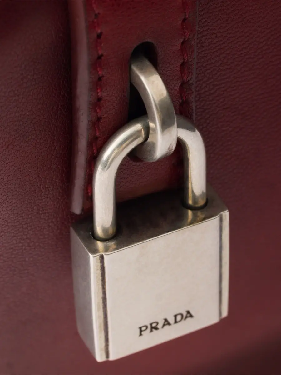 Prada Men's Antiqued Leather Pouch | Thumbnail 6 Prada Men's Antiqued Leather Pouch | Thumbnail 6