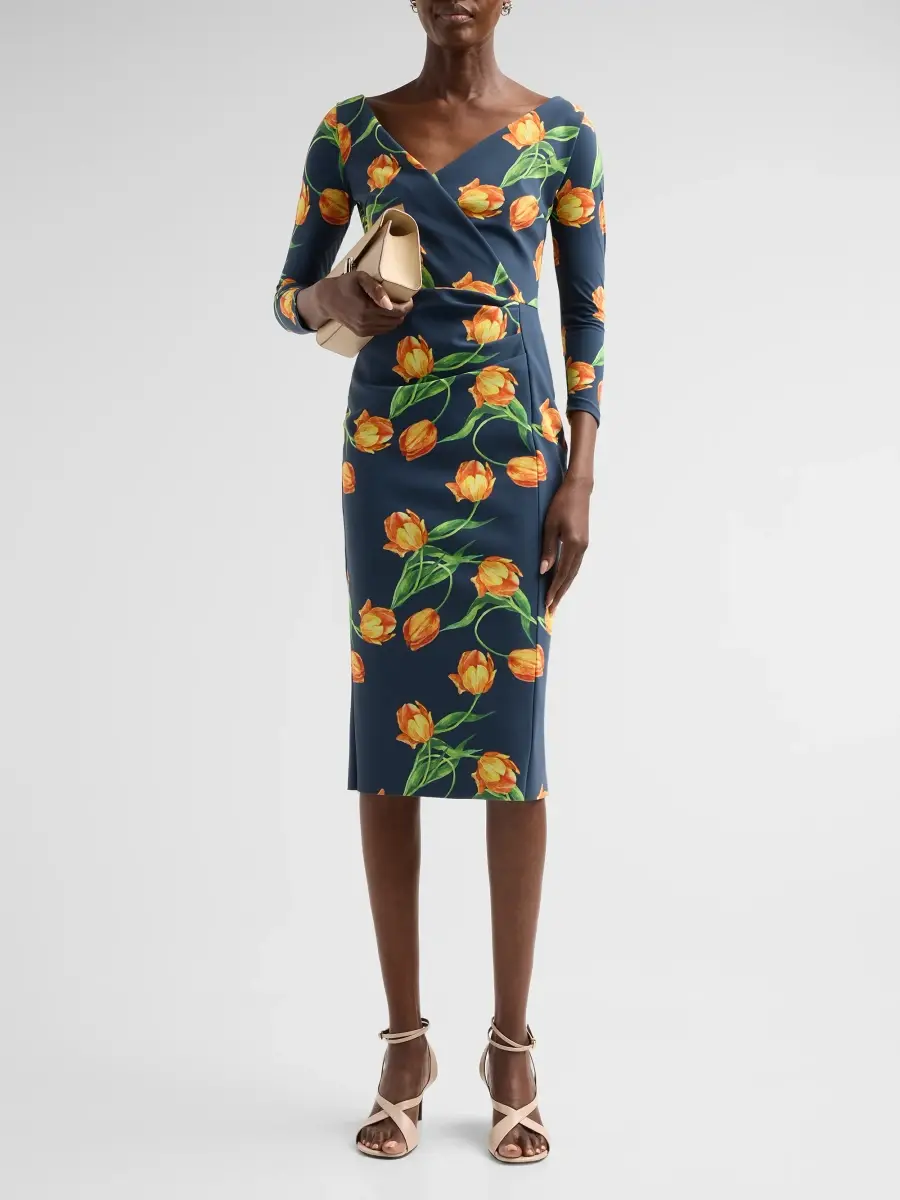 Chiara Boni La Petite Robe Women's Zaima Floral Sheath Midi Dress | Thumbnail 2
