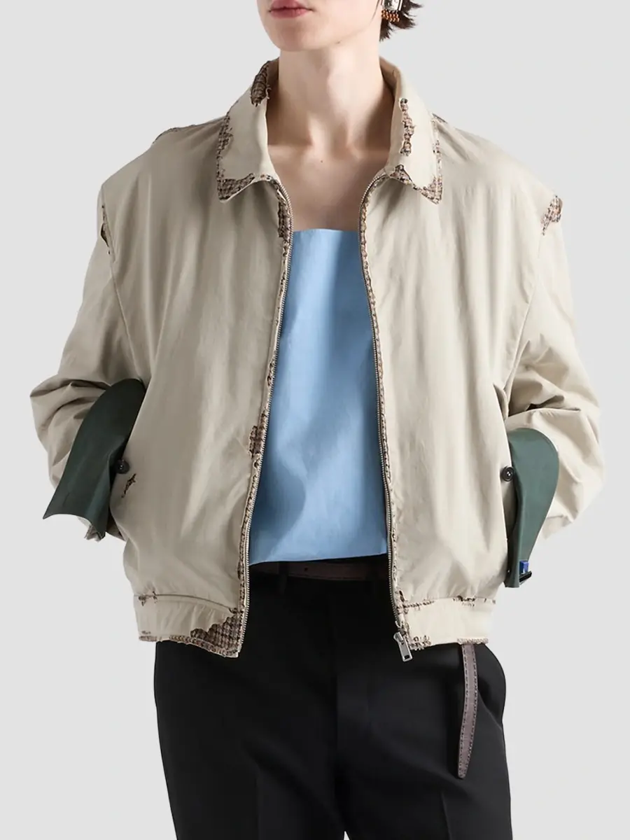Prada Men's Bonded Devoré Cotton Jacket | Thumbnail 2 Prada Men's Bonded Devoré Cotton Jacket | Thumbnail 2