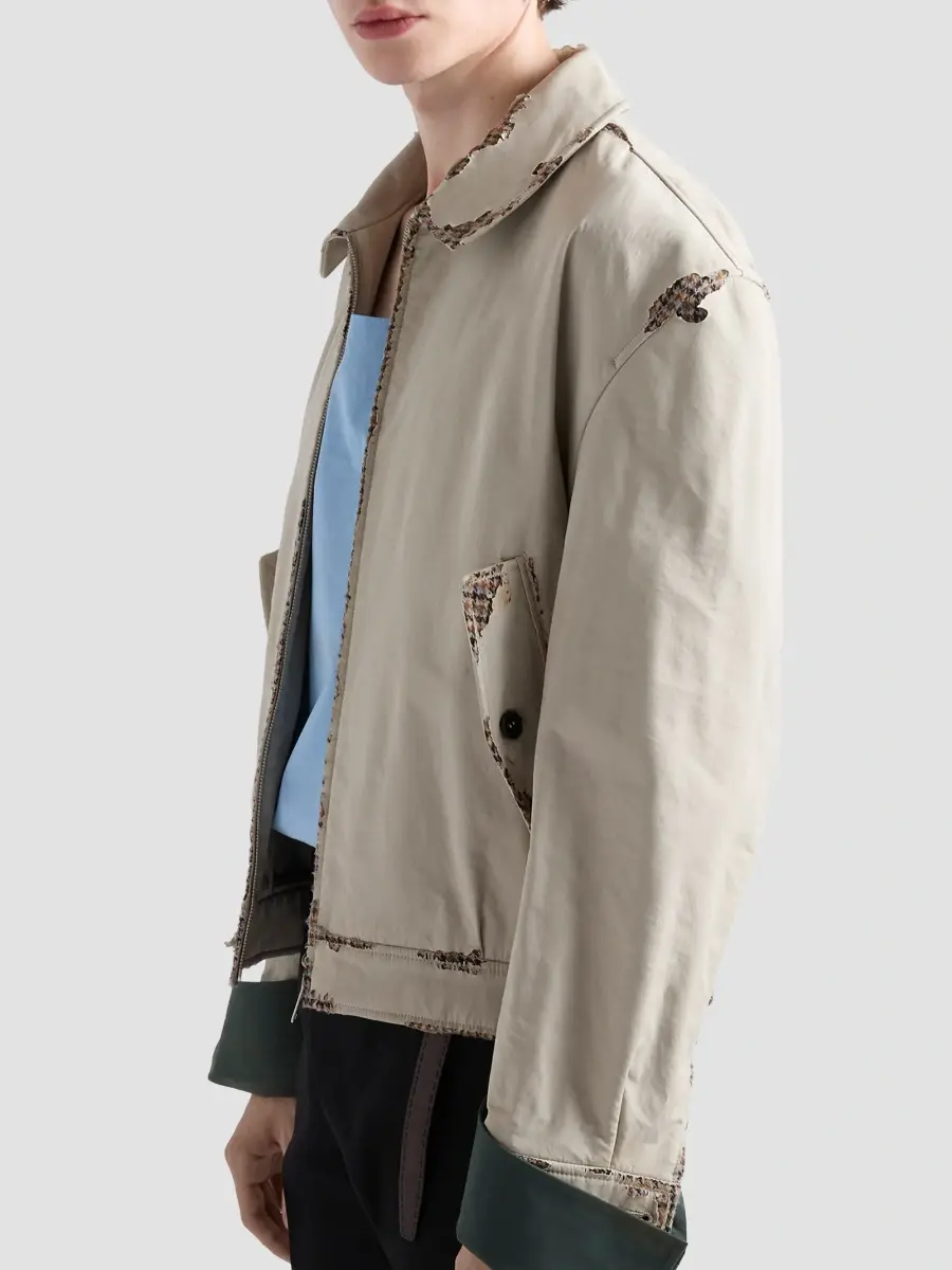 Prada Men's Bonded Devoré Cotton Jacket | Thumbnail 3 Prada Men's Bonded Devoré Cotton Jacket | Thumbnail 3