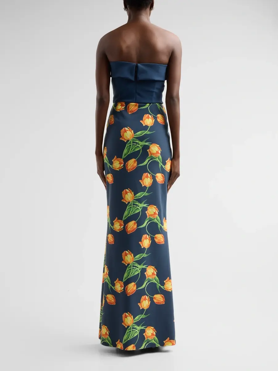 Chiara Boni La Petite Robe Women's Sharuki Floral Strapless Sheath Gown | Thumbnail 3 Chiara Boni La Petite Robe Women's Sharuki Floral Strapless Sheath Gown | Thumbnail 3