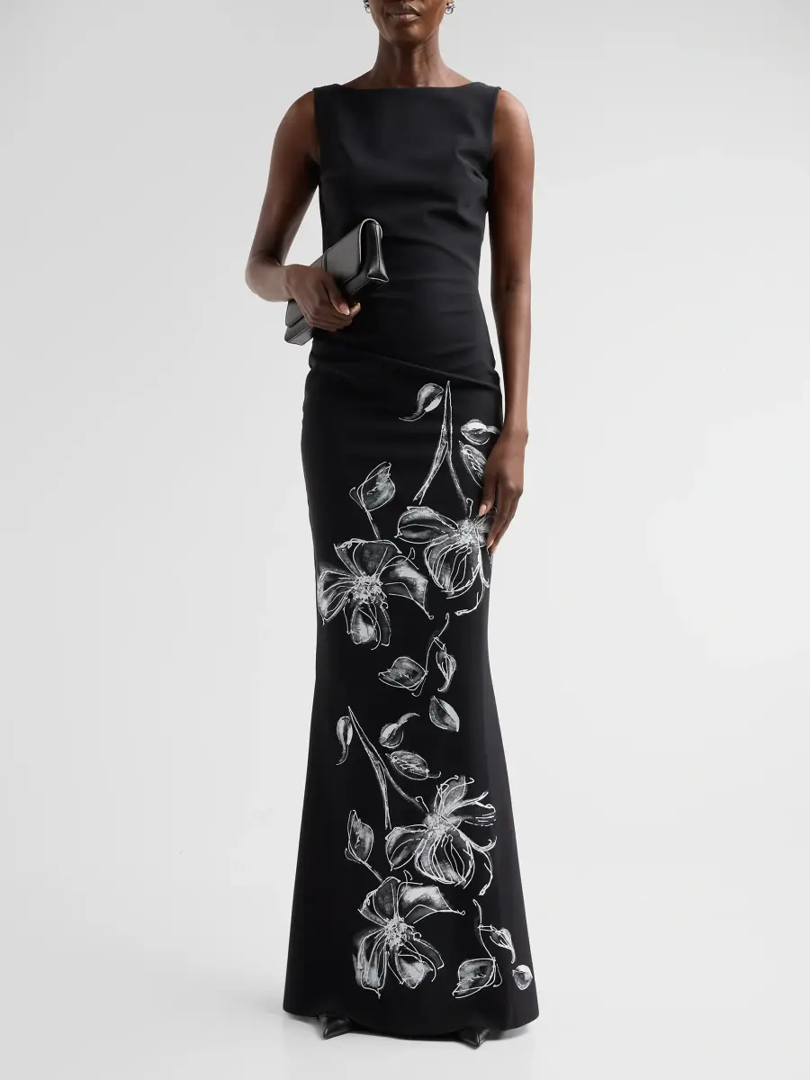 Chiara Boni La Petite Robe Women's Ajour Floral Mermaid Gown | Thumbnail 2 Chiara Boni La Petite Robe Women's Ajour Floral Mermaid Gown | Thumbnail 2
