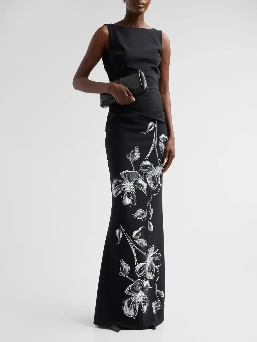 Chiara Boni La Petite Robe Women's Ajour Floral Mermaid Gown | Thumbnail 4 Chiara Boni La Petite Robe Women's Ajour Floral Mermaid Gown | Thumbnail 4