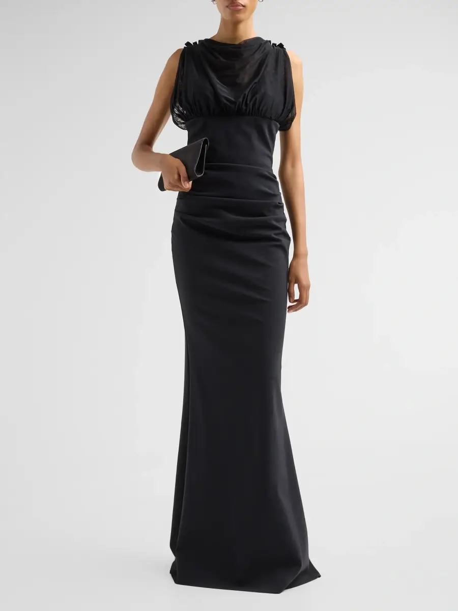 Chiara Boni La Petite Robe Women's Bylina Draped Mermaid Gown | Thumbnail 2 Chiara Boni La Petite Robe Women's Bylina Draped Mermaid Gown | Thumbnail 2