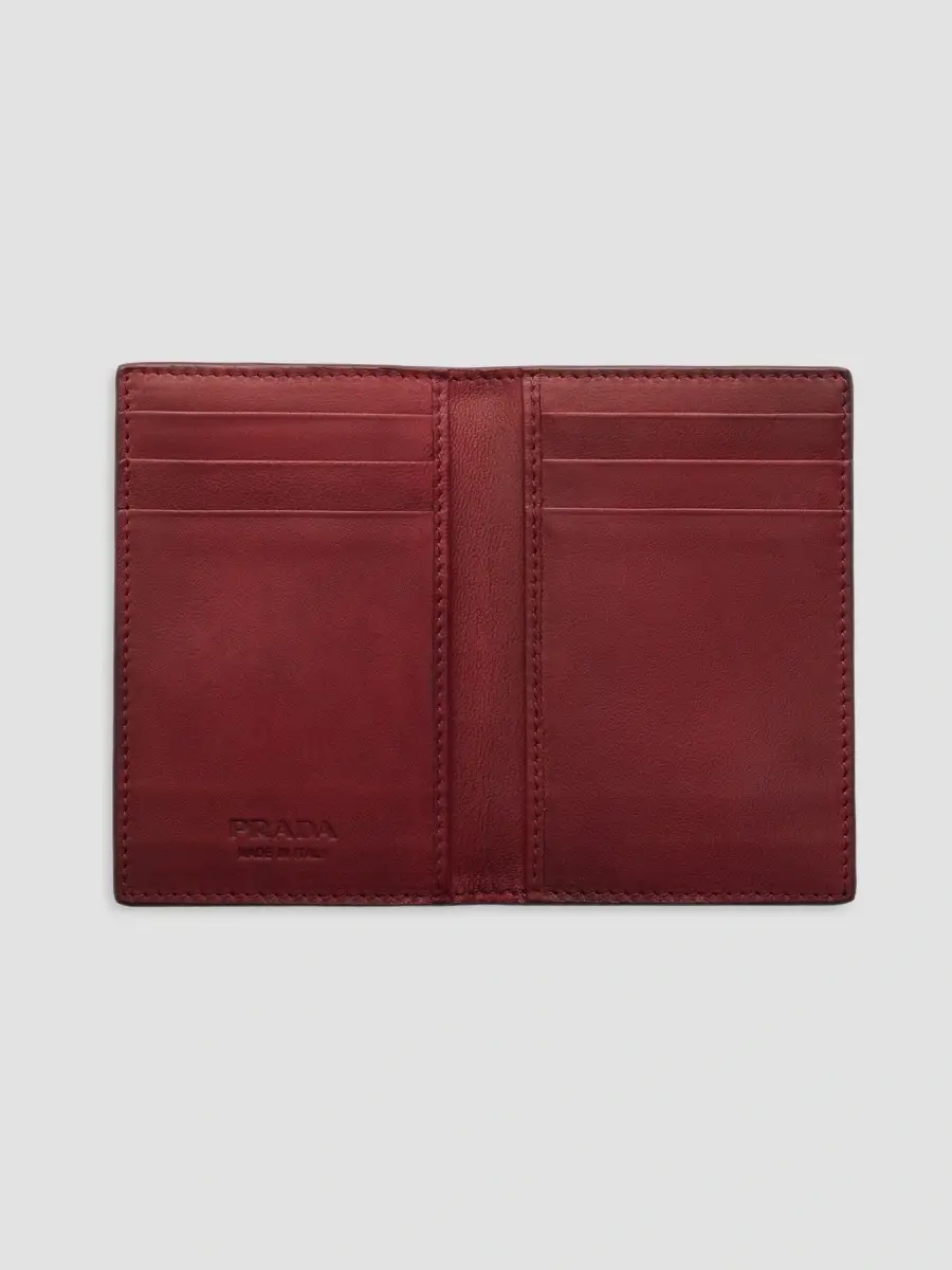 Prada Men's Antiqued Leather Card Holder | Thumbnail 2 Prada Men's Antiqued Leather Card Holder | Thumbnail 2