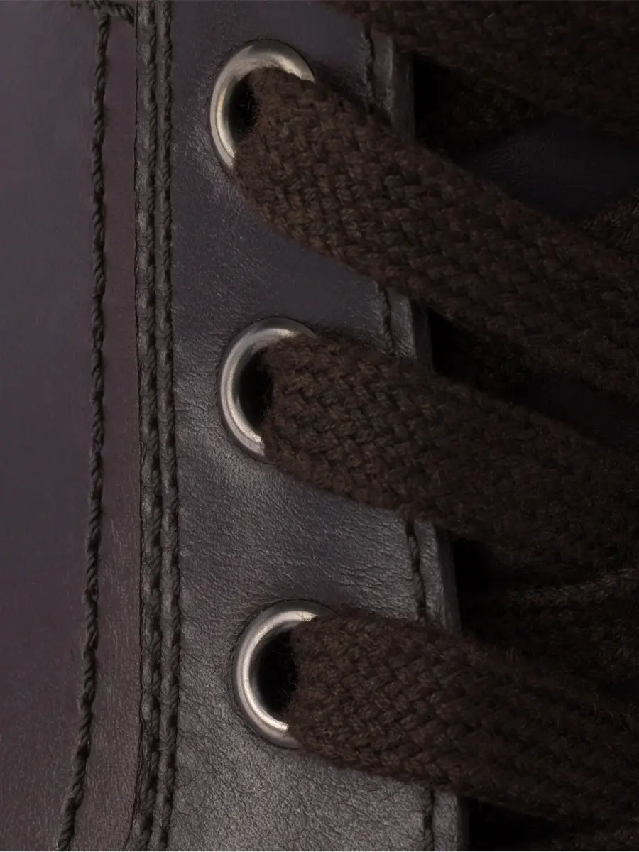 Prada Men's Lace-Up Leather and Re-Nylon Booties - Brown | Thumbnail 5 Prada Men's Lace-Up Leather and Re-Nylon Booties - Brown | Thumbnail 5