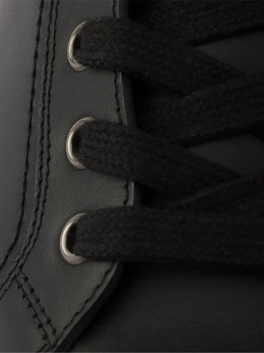 Prada Men's Lace-Up Leather and Re-Nylon Booties - Black | Thumbnail 5