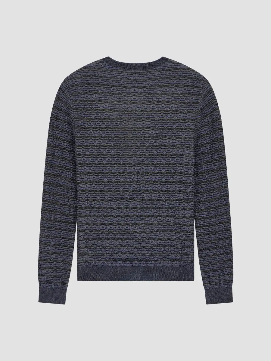 Emporio Armani Men's Blurred Geometric Wool-Blend Crewneck Sweater | Thumbnail 6 Emporio Armani Men's Blurred Geometric Wool-Blend Crewneck Sweater | Thumbnail 6