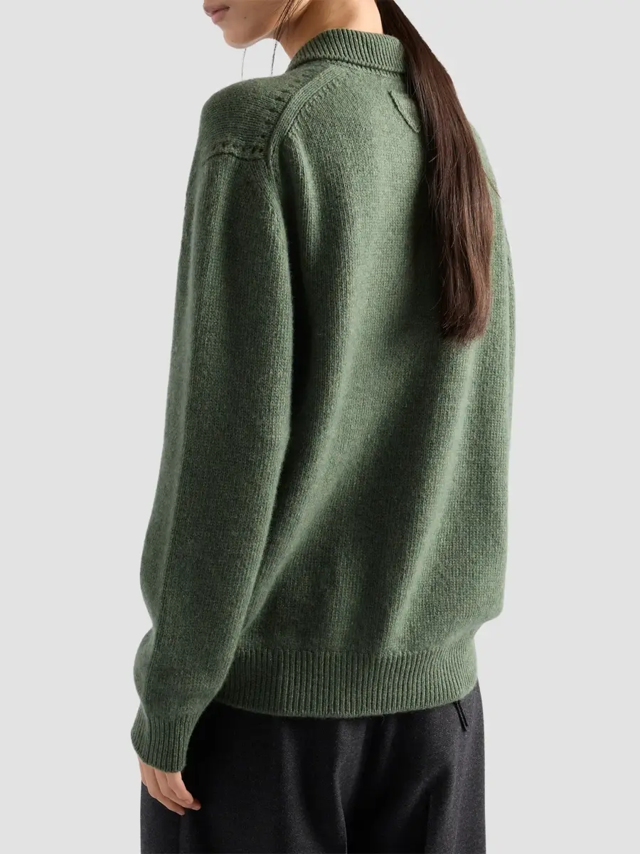 Prada Women's Cashmere Polo Sweater | Thumbnail 5 Prada Women's Cashmere Polo Sweater | Thumbnail 5