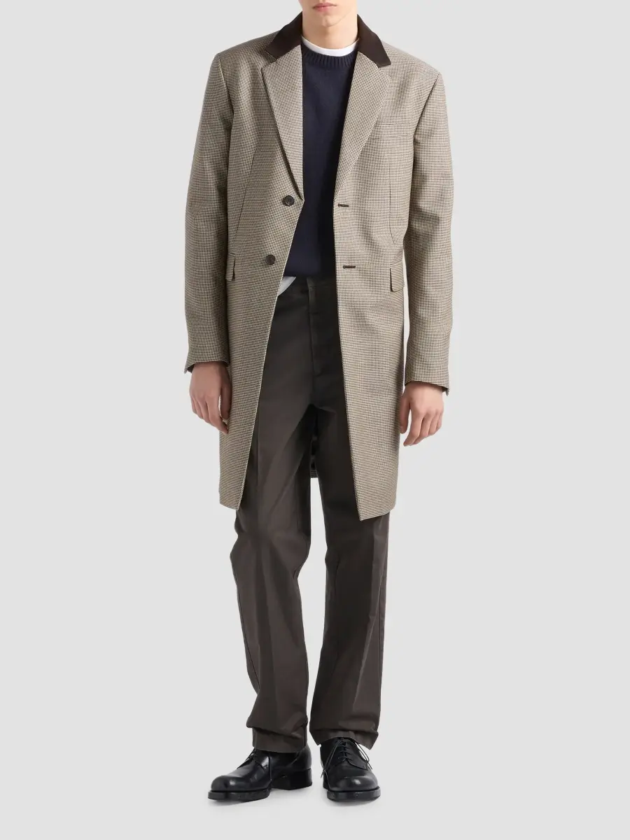 Prada Men's Single-Breasted Mohair Wool Coat | Thumbnail 2 Prada Men's Single-Breasted Mohair Wool Coat | Thumbnail 2