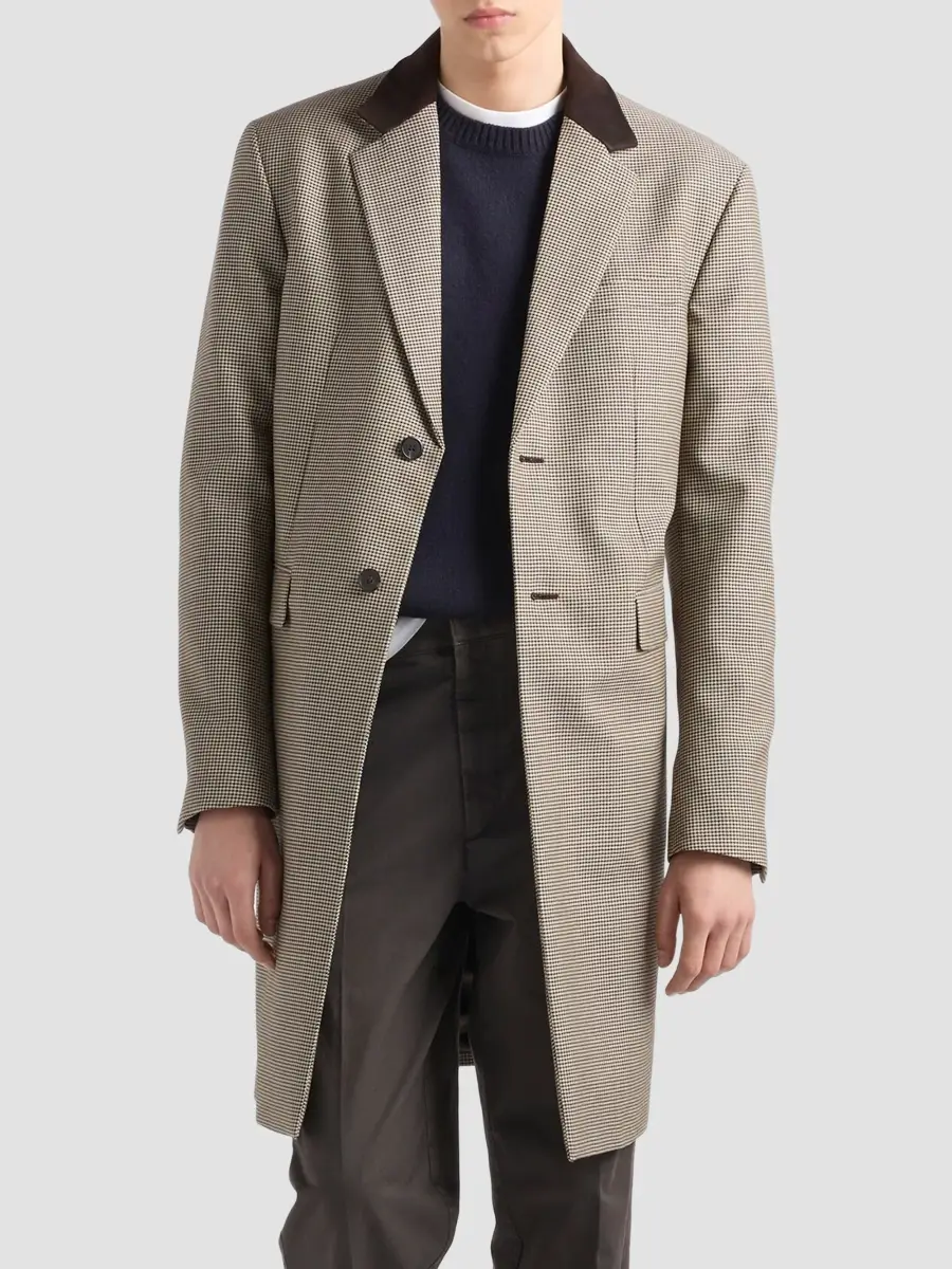 Prada Men's Single-Breasted Mohair Wool Coat | Thumbnail 3 Prada Men's Single-Breasted Mohair Wool Coat | Thumbnail 3