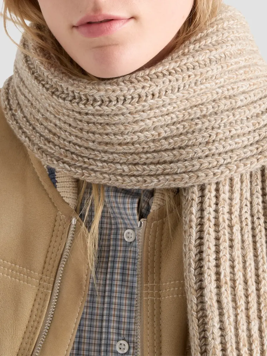 Prada Women's Wool and Mouliné Cashmere Scarf | Thumbnail 2