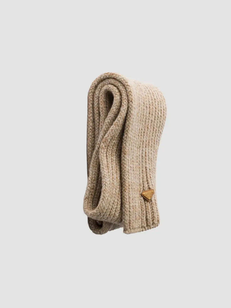 Prada Women's Wool and Mouliné Cashmere Scarf | Thumbnail 4