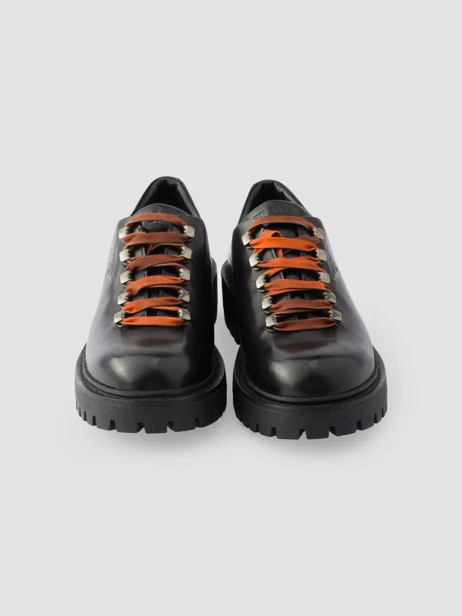 Prada Men's Aged Leather Lace-Up Shoes | Thumbnail 2 Prada Men's Aged Leather Lace-Up Shoes | Thumbnail 2