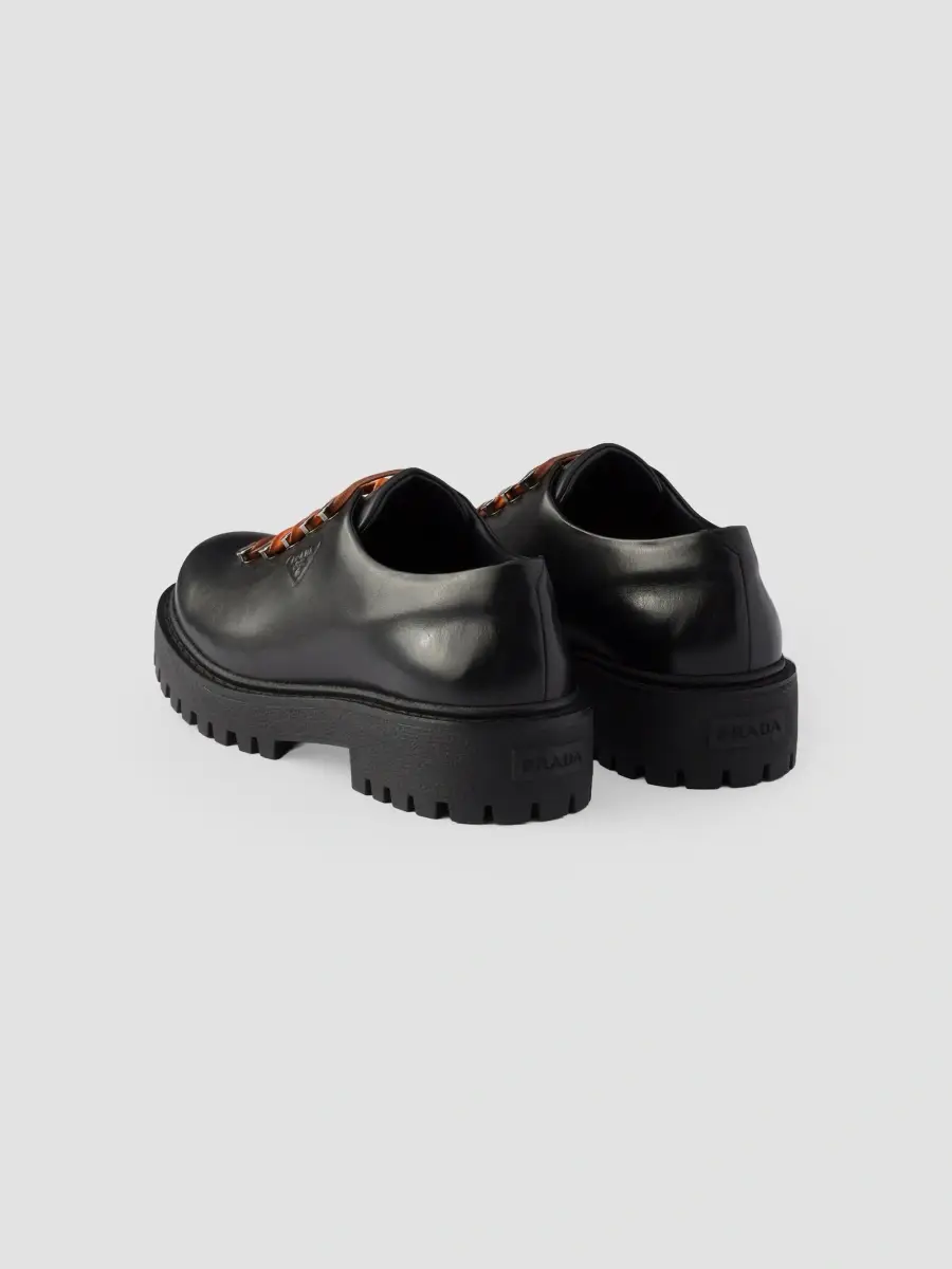 Prada Men's Aged Leather Lace-Up Shoes | Thumbnail 4 Prada Men's Aged Leather Lace-Up Shoes | Thumbnail 4