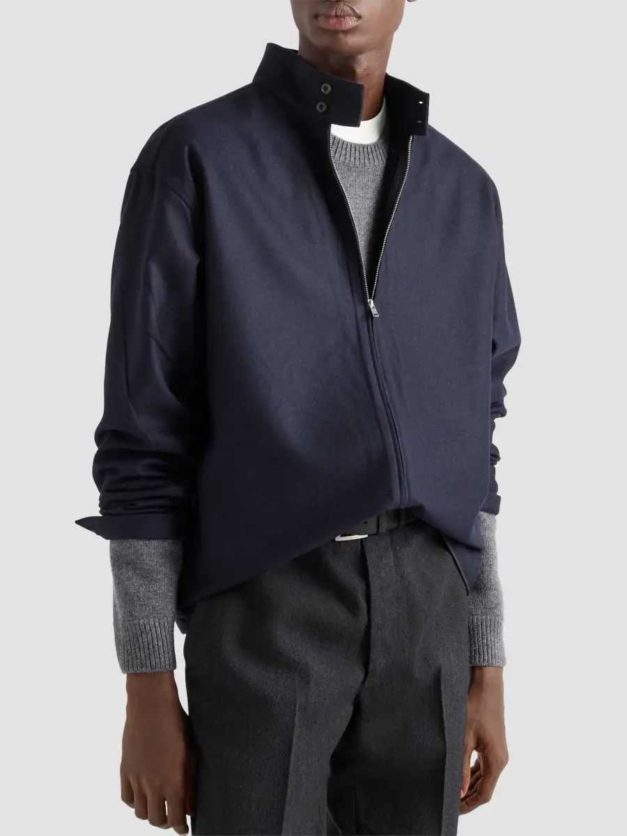 Prada Men's Wool and Cashmere Shirt - Blue | Thumbnail 3 Prada Men's Wool and Cashmere Shirt - Blue | Thumbnail 3