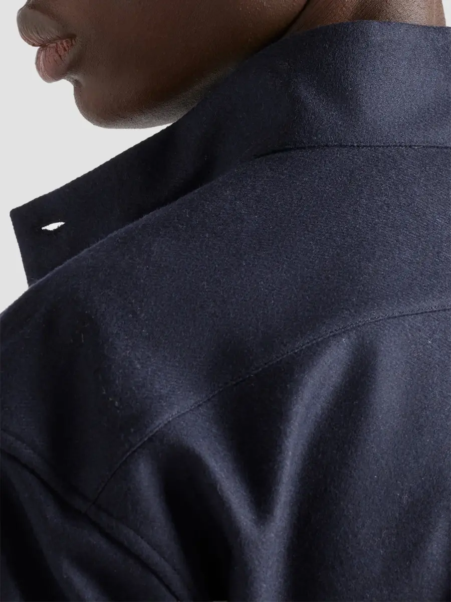 Prada Men's Wool and Cashmere Shirt - Blue | Thumbnail 5 Prada Men's Wool and Cashmere Shirt - Blue | Thumbnail 5