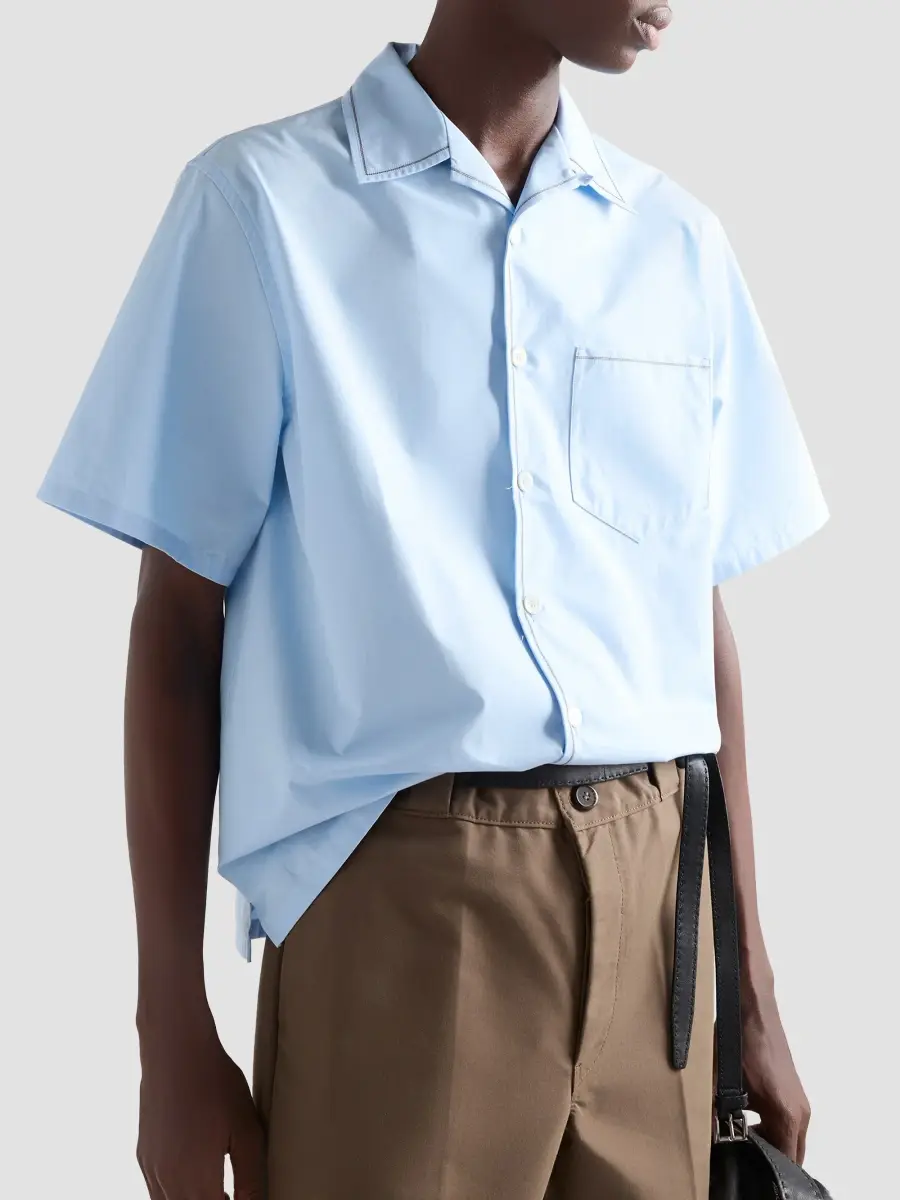 Prada Men's Short-Sleeved Cotton Shirt | Thumbnail 3