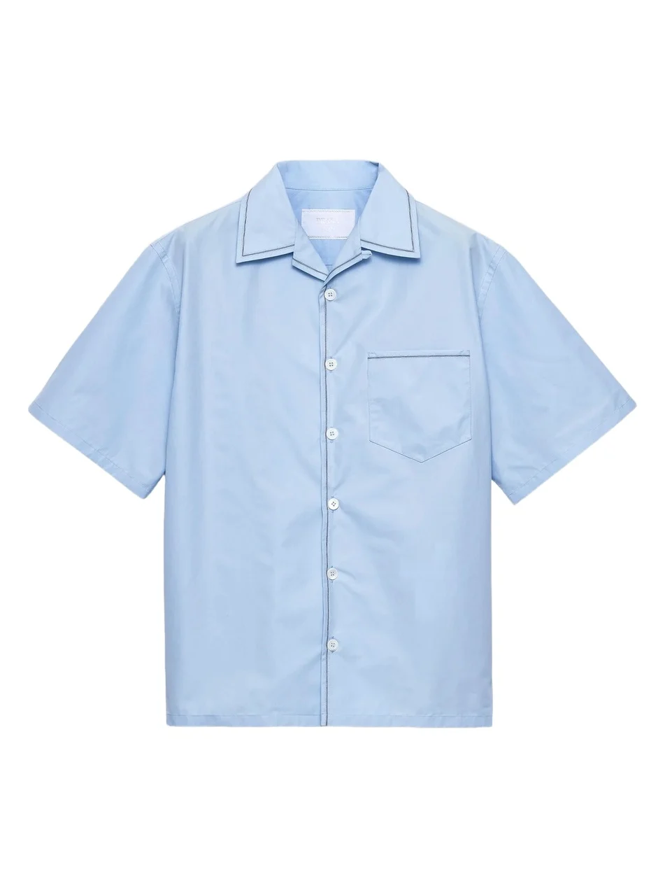 Prada Men's Short-Sleeved Cotton Shirt