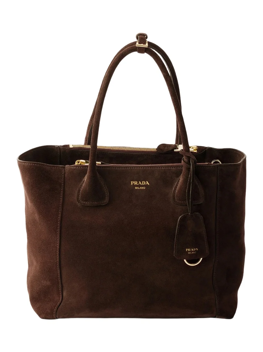 Prada Women's Nova Large Suede Tote Bag