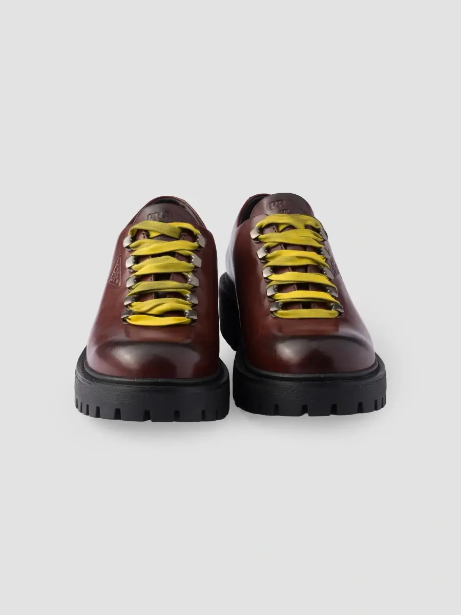 Prada Men's Aged Leather Lace-Up Shoes | Thumbnail 2 Prada Men's Aged Leather Lace-Up Shoes | Thumbnail 2