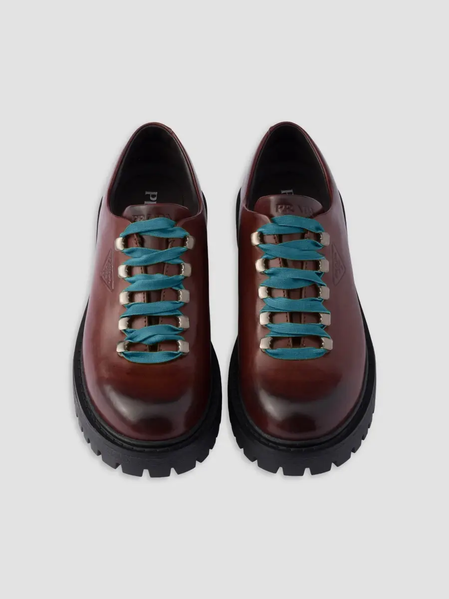 Prada Men's Aged Leather Lace-Up Shoes | Thumbnail 3 Prada Men's Aged Leather Lace-Up Shoes | Thumbnail 3