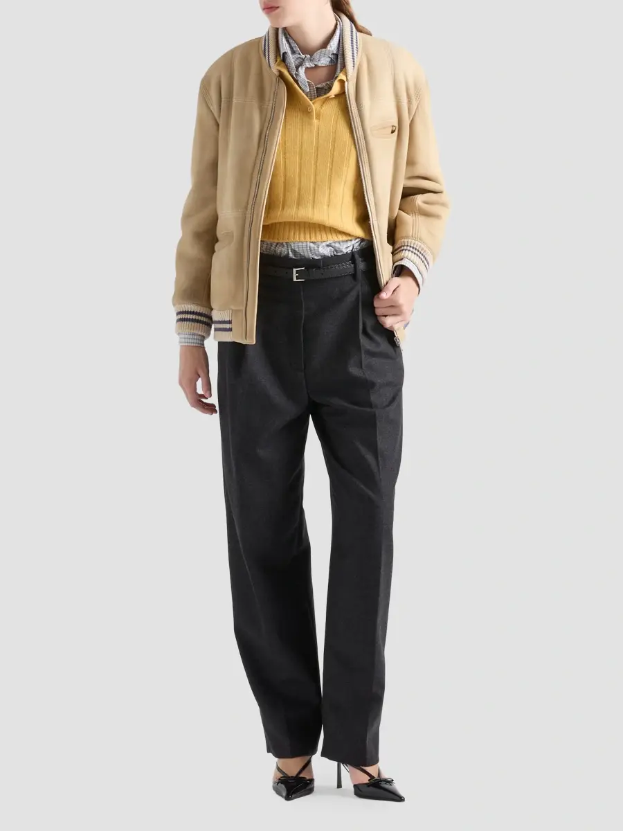 Prada Women's Cashmere Short-Sleeve Polo Sweater | Thumbnail 2 Prada Women's Cashmere Short-Sleeve Polo Sweater | Thumbnail 2