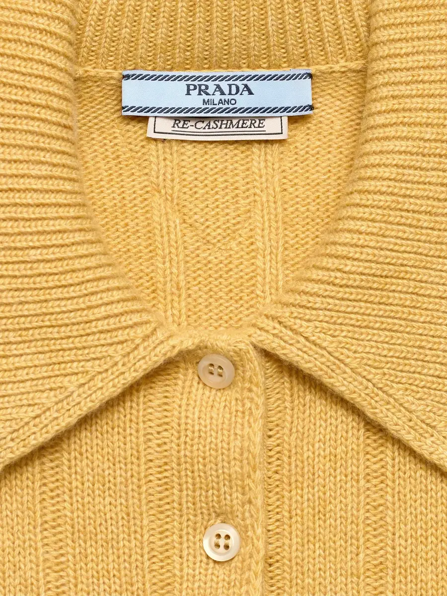 Prada Women's Cashmere Short-Sleeve Polo Sweater | Thumbnail 6 Prada Women's Cashmere Short-Sleeve Polo Sweater | Thumbnail 6