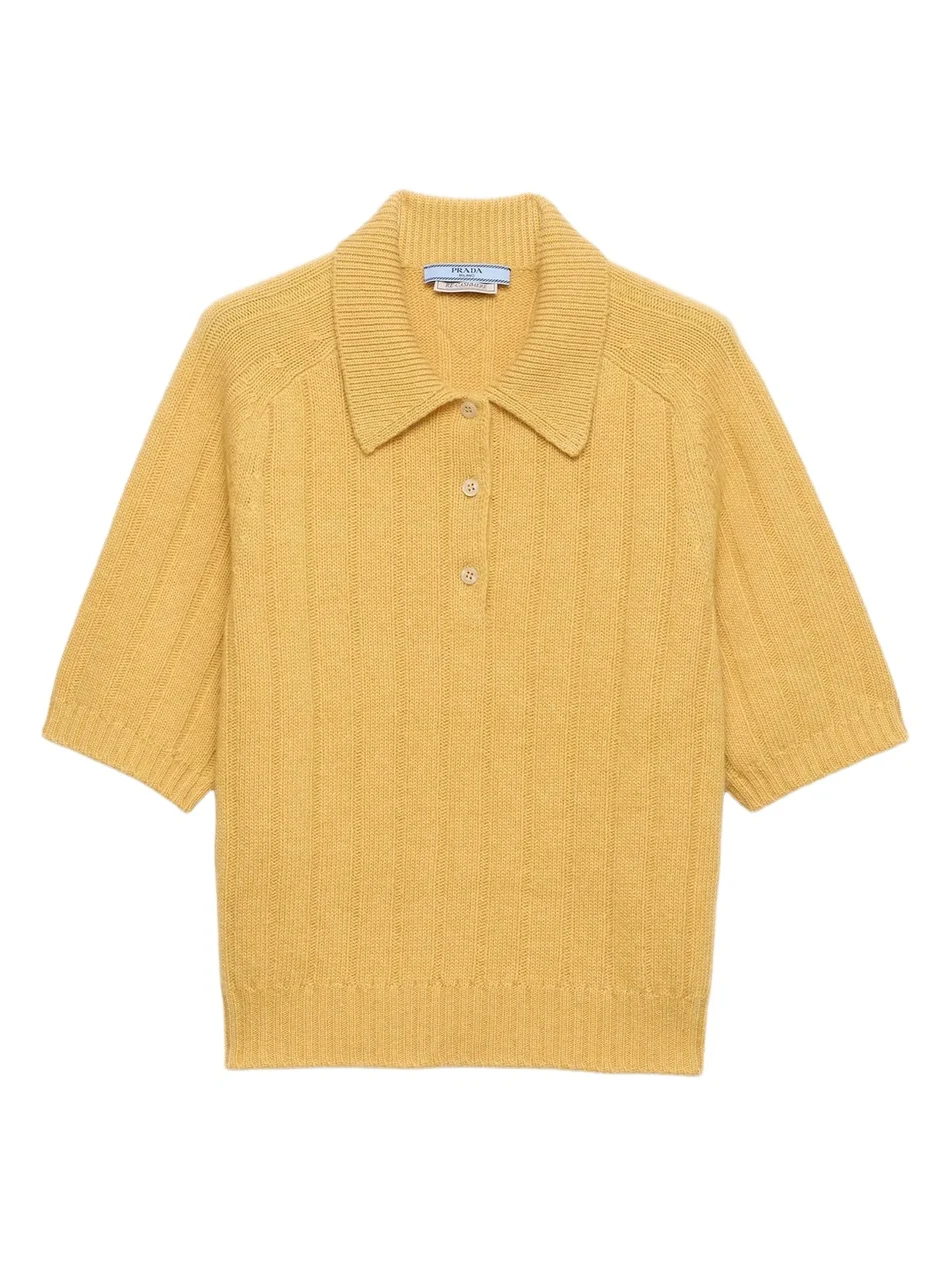 Women's Cashmere Short-Sleeve Polo Sweater Women's Cashmere Short-Sleeve Polo Sweater