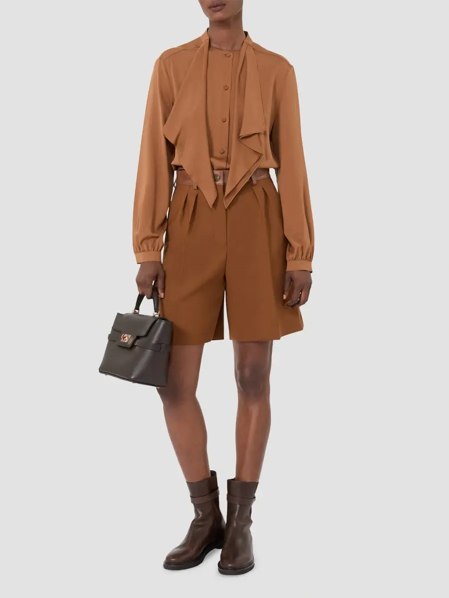 Max Mara Women's Ruffled Silk Charmeuse Shirt | Thumbnail 2 Max Mara Women's Ruffled Silk Charmeuse Shirt | Thumbnail 2