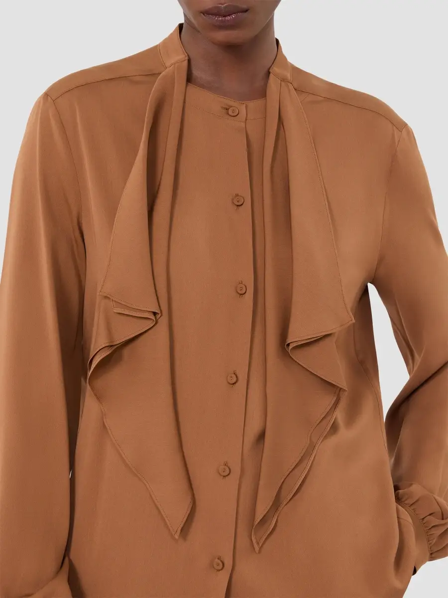 Max Mara Women's Ruffled Silk Charmeuse Shirt | Thumbnail 5 Max Mara Women's Ruffled Silk Charmeuse Shirt | Thumbnail 5