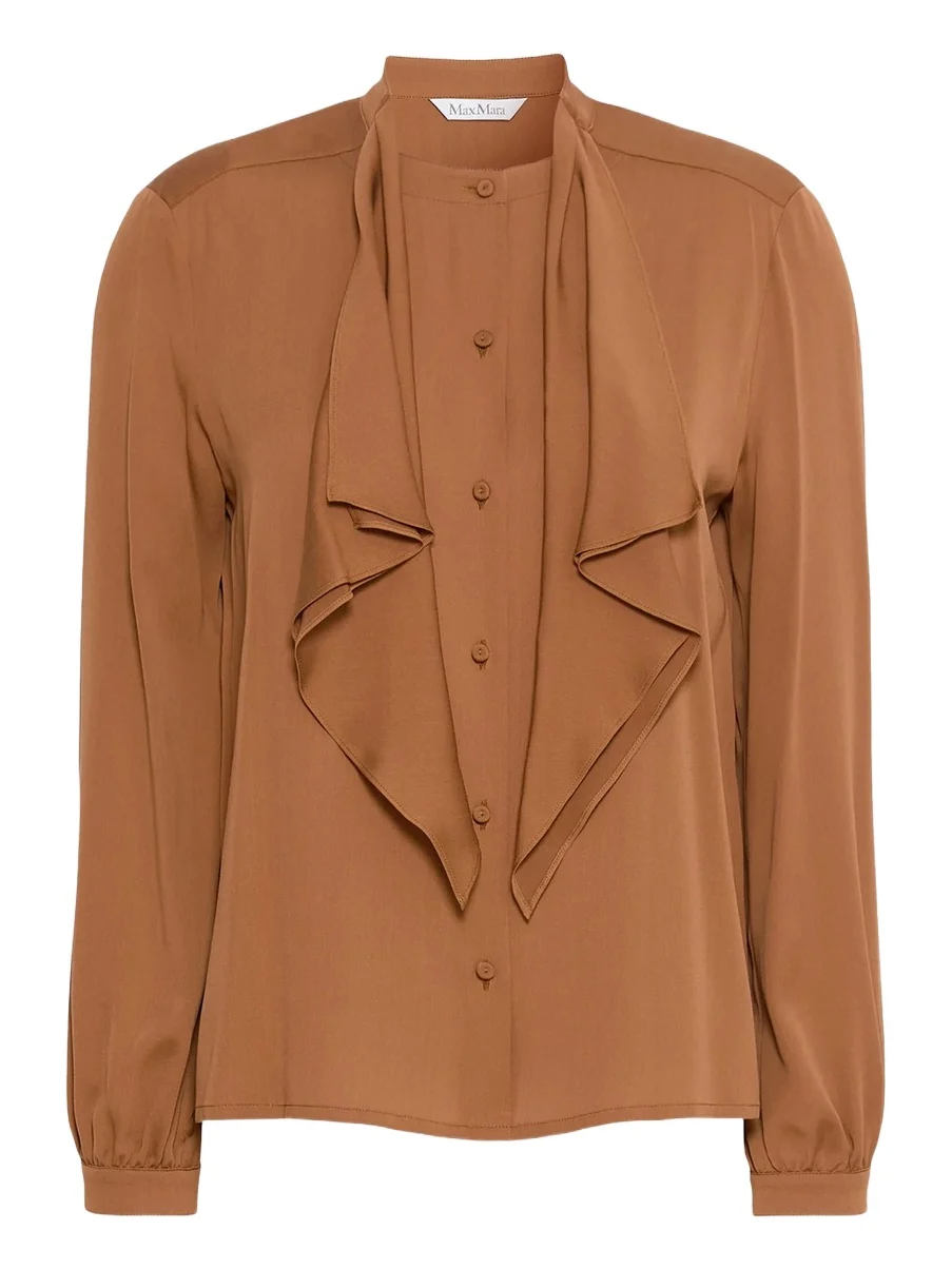 Max Mara Women's Ruffled Silk Charmeuse Shirt