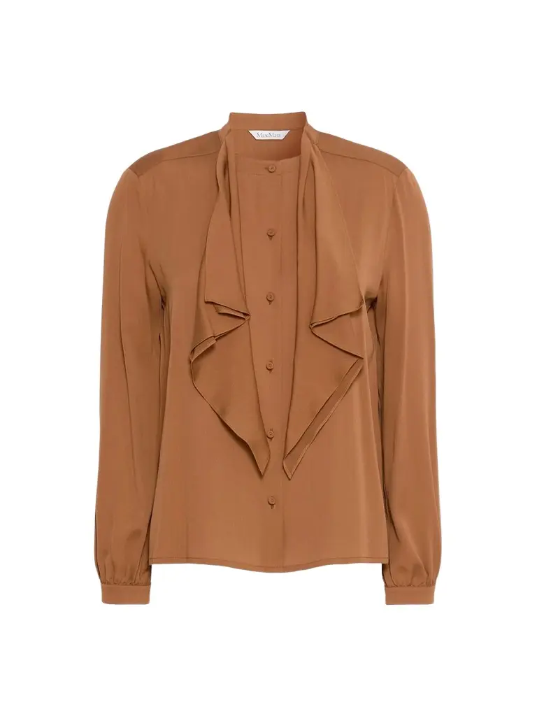 Women's Ruffled Silk Charmeuse Shirt Women's Ruffled Silk Charmeuse Shirt