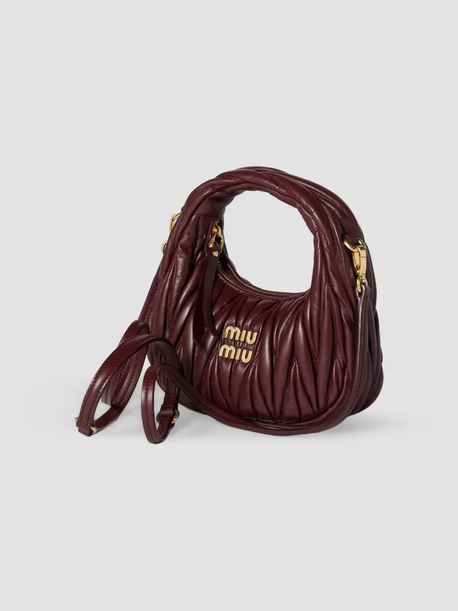 Miu Miu Women's Wander Matelassé Nappa Leather Hobo Mini-Bag | Thumbnail 4 Miu Miu Women's Wander Matelassé Nappa Leather Hobo Mini-Bag | Thumbnail 4