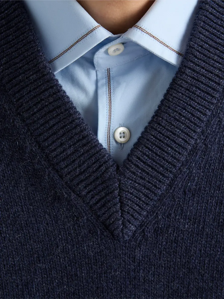 Prada Men's Re-Cashmere V-Neck Sweater | Thumbnail 6 Prada Men's Re-Cashmere V-Neck Sweater | Thumbnail 6