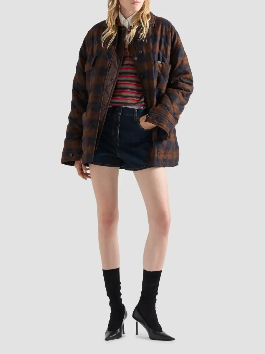 Prada Women's Quilted Wool Caban Jacket | Thumbnail 2 Prada Women's Quilted Wool Caban Jacket | Thumbnail 2