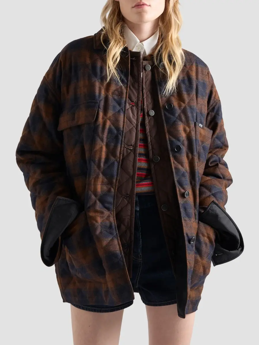 Prada Women's Quilted Wool Caban Jacket | Thumbnail 3 Prada Women's Quilted Wool Caban Jacket | Thumbnail 3