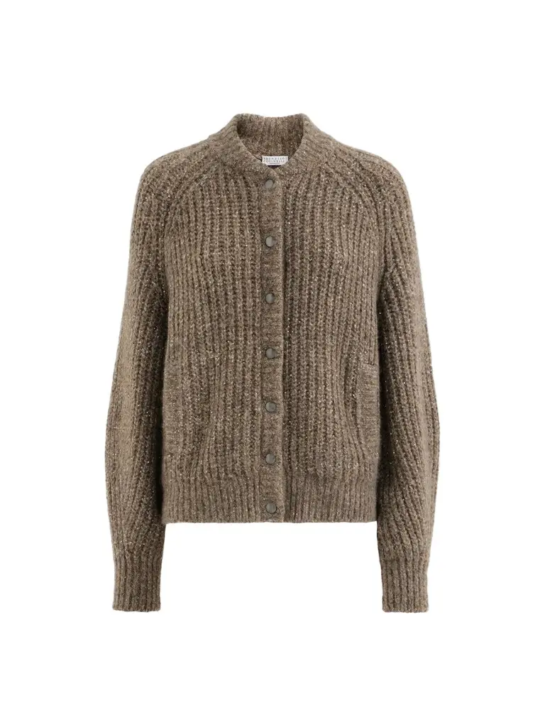 Women's Dazzling Cashmere and Silk English Rib Cardigan Women's Dazzling Cashmere and Silk English Rib Cardigan
