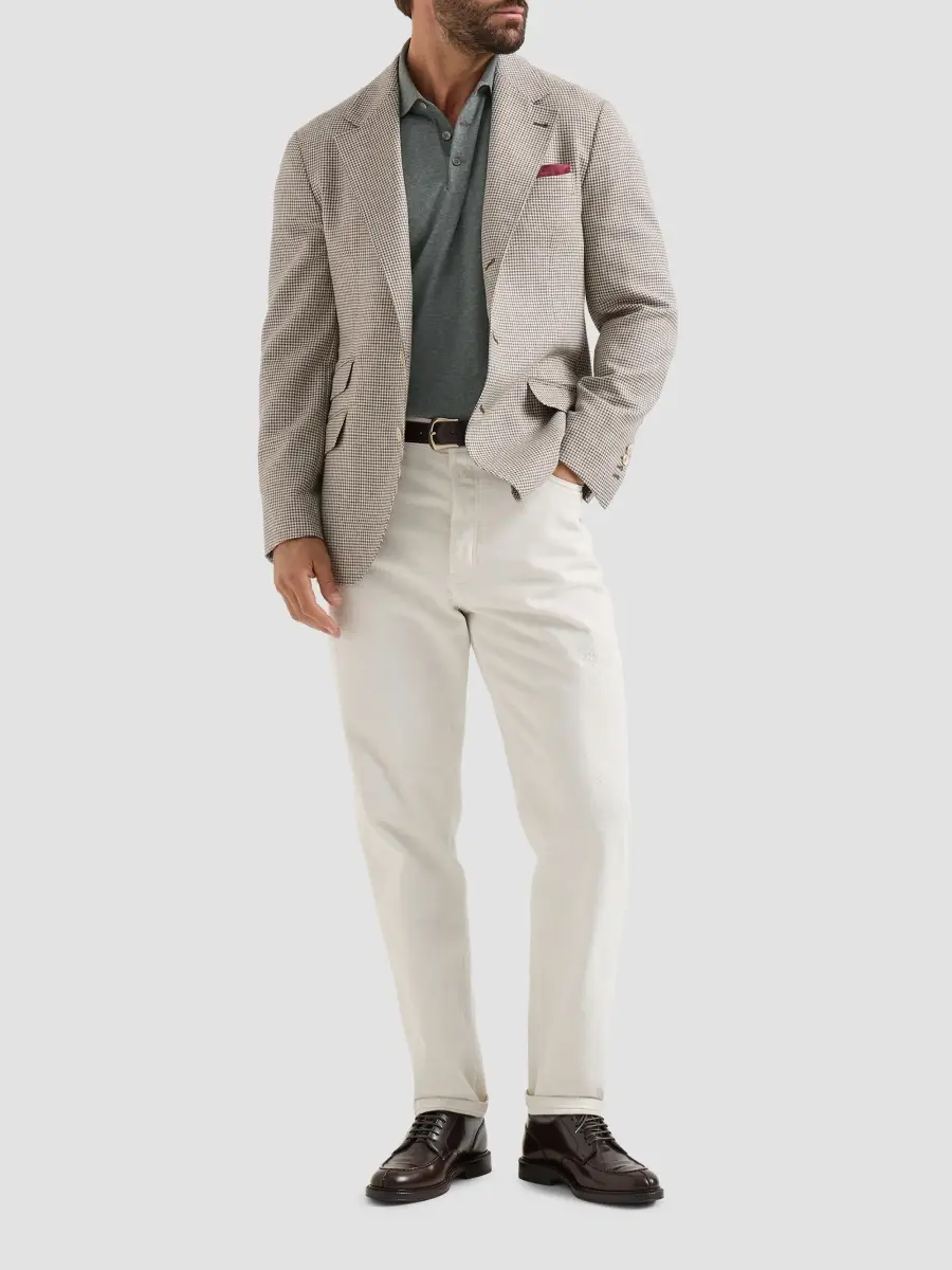 Brunello Cucinelli Men's Cotton Lightweight Knit Polo Shirt | Thumbnail 2