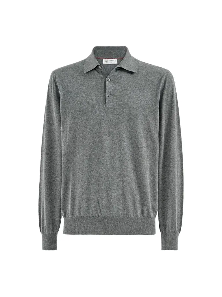 Brunello Cucinelli Men's Cotton Lightweight Knit Polo Shirt