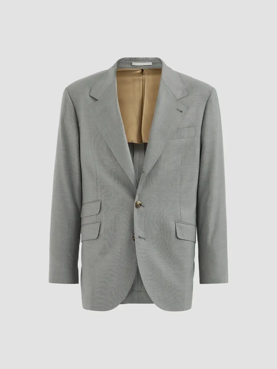 Brunello Cucinelli Men's Virgin Wool and Silk Lightweight Hopsack Cavallo Tailor Blazer | Thumbnail 3 Brunello Cucinelli Men's Virgin Wool and Silk Lightweight Hopsack Cavallo Tailor Blazer | Thumbnail 3
