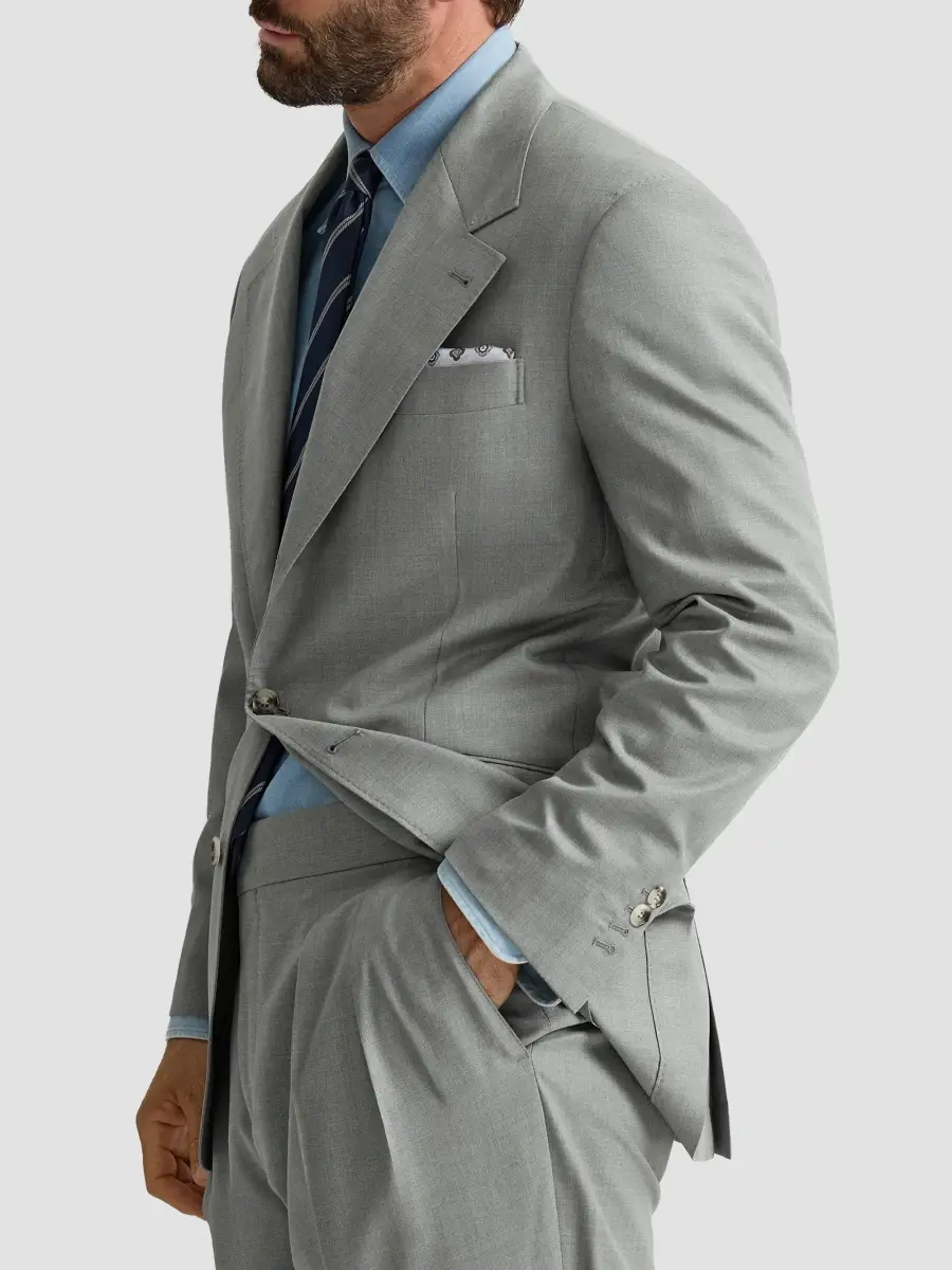 Brunello Cucinelli Men's Virgin Wool and Silk Lightweight Hopsack Cavallo Tailor Blazer | Thumbnail 6 Brunello Cucinelli Men's Virgin Wool and Silk Lightweight Hopsack Cavallo Tailor Blazer | Thumbnail 6