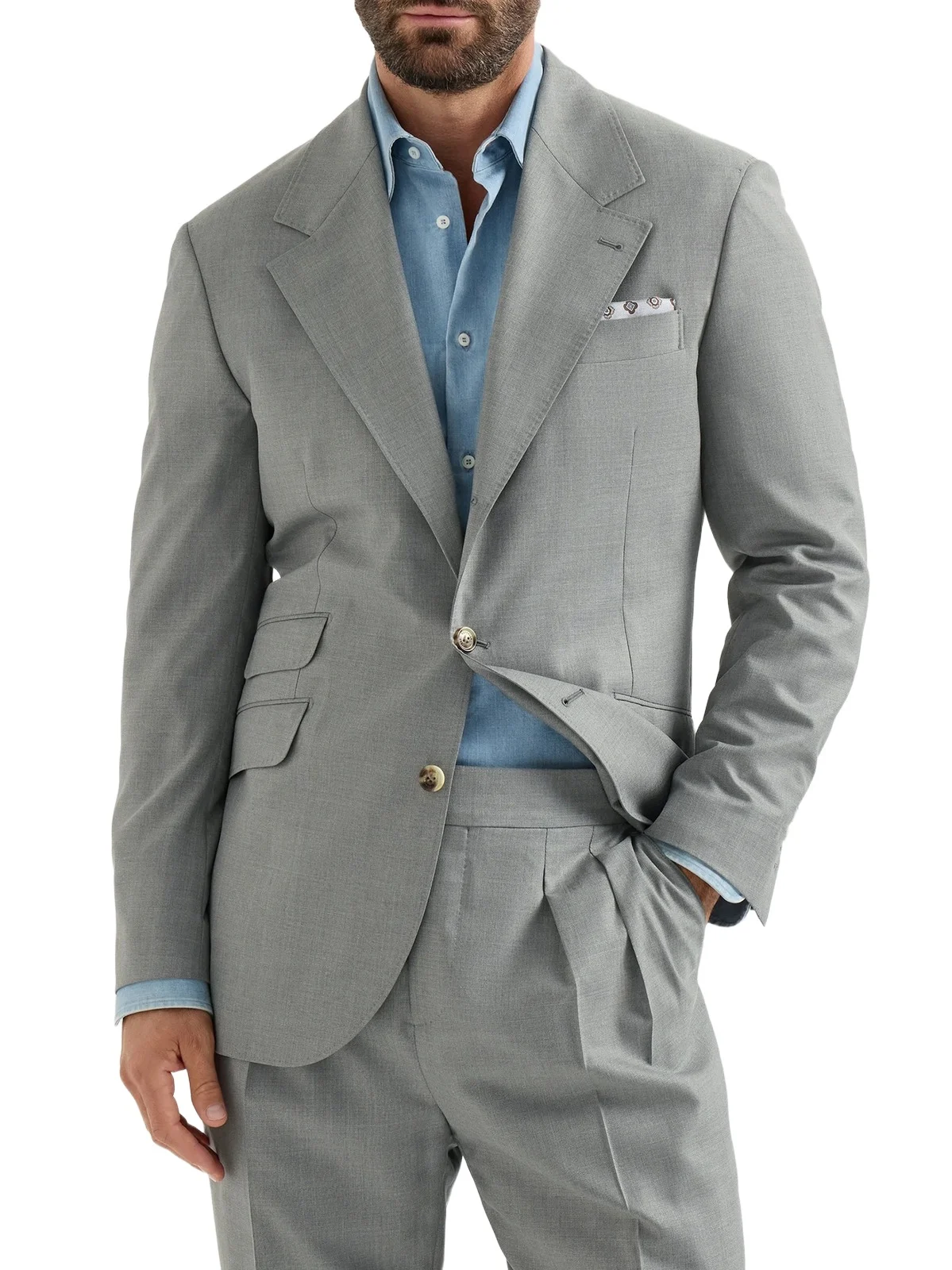 Brunello Cucinelli Men's Virgin Wool and Silk Lightweight Hopsack Cavallo Tailor Blazer