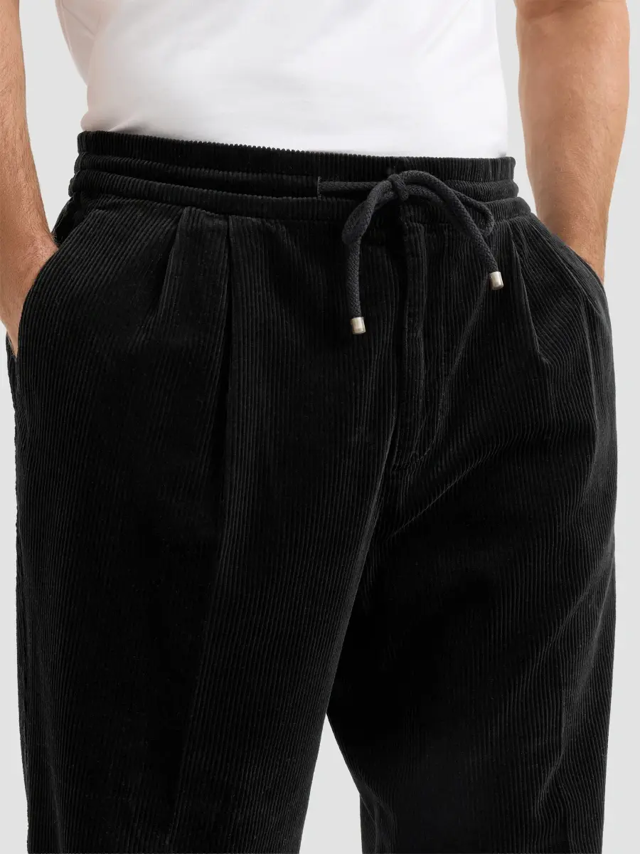 Brunello Cucinelli Men's Garment-Dyed Trousers in Cotton Corduroy - Black | Thumbnail 5 Brunello Cucinelli Men's Garment-Dyed Trousers in Cotton Corduroy - Black | Thumbnail 5