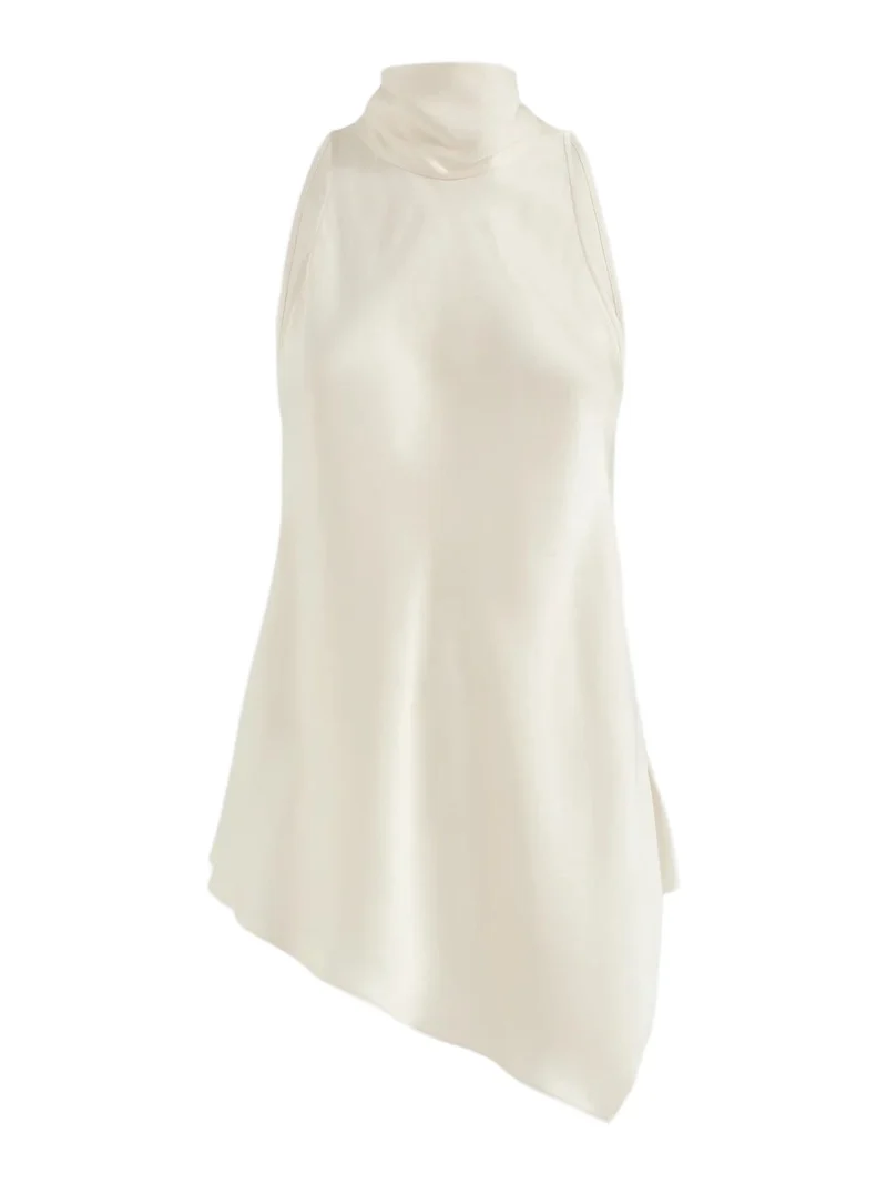 Women's Silk Satin Top with Monili - Panama Women's Silk Satin Top with Monili - Panama