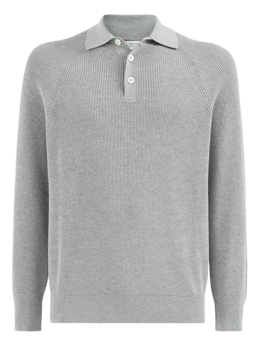 Men's Cotton English Rib Knit Polo Shirt