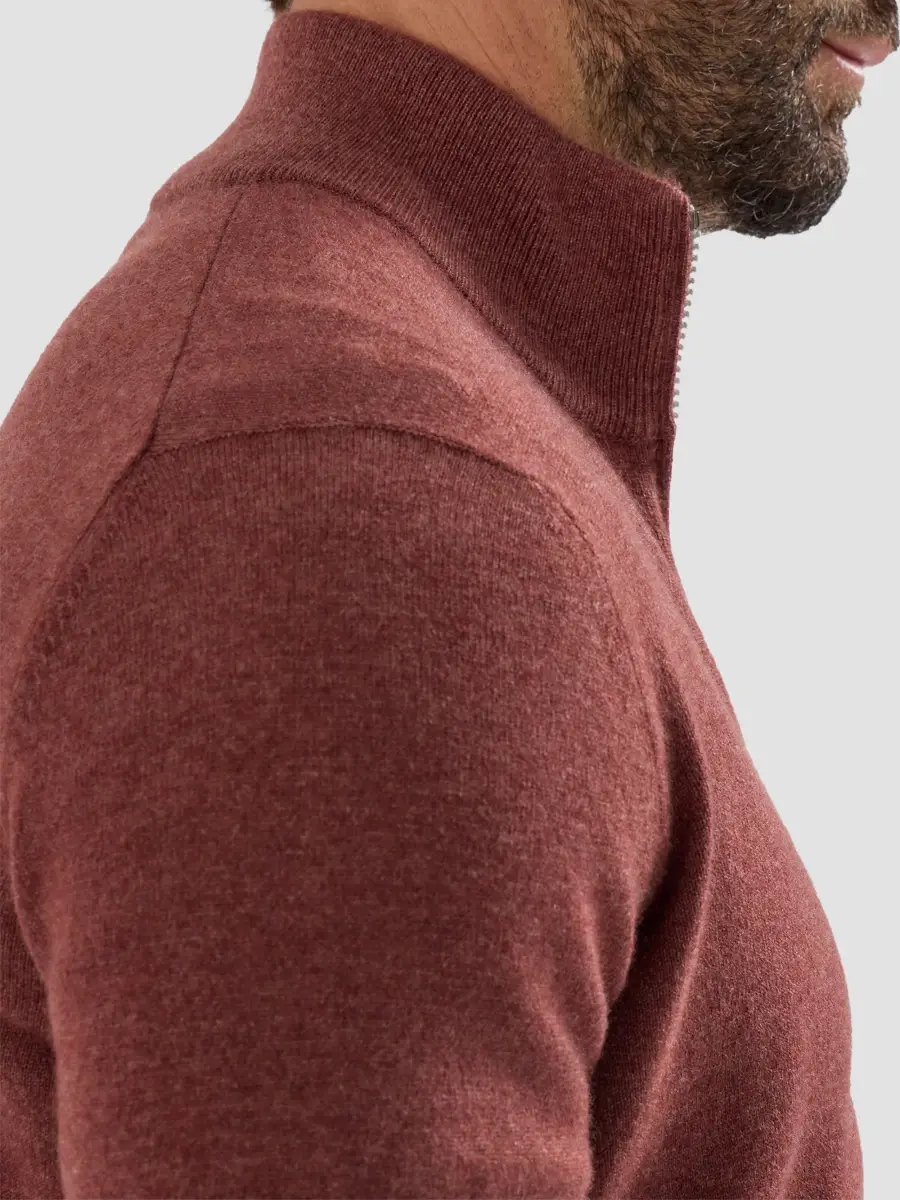 Brunello Cucinelli Men's Cashmere High-Neck Cardigan with Zipper - Lava | Thumbnail 6