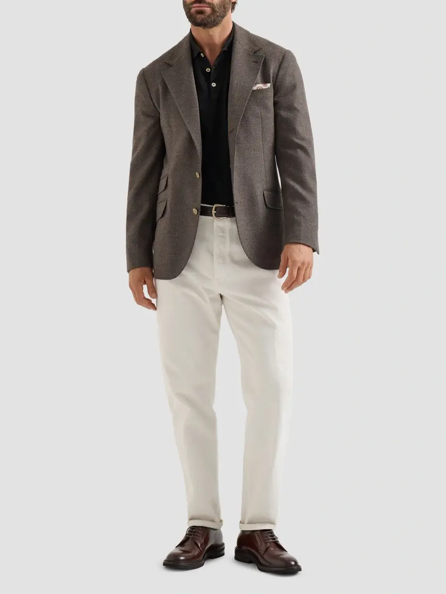 Brunello Cucinelli Men's Cotton Lightweight Knit Polo Shirt | Thumbnail 2